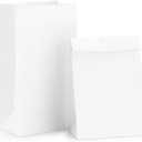 BagDream Paper Lunch Bags 4lb 100Pcs Kraft White Snack Bags Bulk, for Craft, Lunch, Bread, Sandwich, Candy, Treats, 5x2.95x9.45 Inches Recyclable Small Paper Sacks
