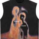 SOLY HUX Men's Graphic Tank Top Oversized Crew Neck Sleeveless Loose Fit Vintage Summer Tops Shirts (Black, M)