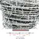 Barbed Wire Fence - 328 Ft, 4 Point, 18 Gauge(1.6mm) Barb Wire Roll - Strong and Flexible for Crafts, Yard, Garden and Critter Deterrent