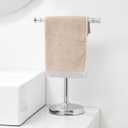 RUMOSE 13 Inch Polished Chrome Towel Stand Hand Towel Holder Bathroom Kitchen Vanity Countertop T-Shape Towel Rack Free Standing Stainless Steel Towel Bar Towel Ring