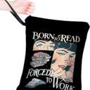Funny Book Sleeve with Zipper, Born to Read Book Lover Gift for Teen Women Girl, Black