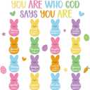 Easter Bulletin Board Decorations Set Bunny Easter Christian Classroom Decor Eggs God Says You are Paper Cutouts Religious Jesus Bulletin Board for Spring Sunday School Door Wall Chalkboard Church
