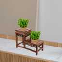 2 Tier Wing Wood Vase Display Stand Asin Vintage Floral Figurine Riser for Vases, Statues, Bonsai, Collectibles, Home Decorative Shelf
