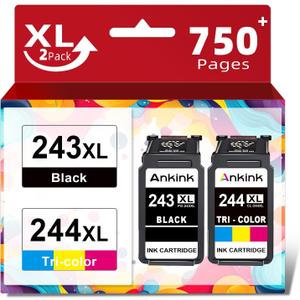 243XL 244XL Ink Cartridges Replacement for Canon Ink 243 244 PG-243 CL-244 245 246 XL Cartridge (Black and Color 2-Pack) Compatible for TR4520 MG2522 TR4522 TS3320 TS3120 TS202 MX492 MG2922 MG3020