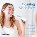 AquaSonic Water Flosser - Cordless Rechargeable Water Flossers for Teeth Cleaning - Waterproof Aqua Flosser, Portable Oral Irrigator for Dental Cleaning with 5 Jet Tips  Braces Home Travel (White)