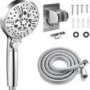RV Shower Head with Hose, Shower Head with Handheld, 10 Modes High Pressure Shower Heads for Home/RV/Camper/Travel Trailer, Handheld Shower Head Holder and Extra Long 5ft Stainless Steel Hose
