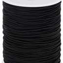 Elastic String for Bracelets, Selizo Elastic Cord for Jewelry, Stretchy String for Necklace Making, Beading and Sewing (1.2 MM, 109 Yards, Black)
