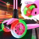 3 Wheel Scooter for Kids Ages 6-12,Kids Scooter with Light Up Wheels, Sturdy Deck Design, and 4 Height Adjustable Suitable for Kid Ages 3-12