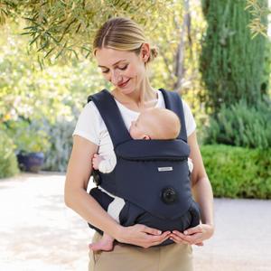 bonoch Baby Carrier Newborn to Toddler - EaseFit Adjust Knob for Baby Hip Healthy Develop, Ergonomic Cotton Infant Carrier Sling, Dual Lock Belt, Storage Bottle Pocket, 3 Bibs, 10-44lbs, Shower Gifts, Deep Gray