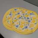 Artoid Mode Leaves Lemon Flowers Round Summer Placemats Set of 4, 14 Inch Seasonal Holiday Round Table Mats for Party Kitchen Dining Decoration