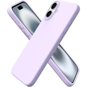 ORNARTO Compatible with iPhone 16 Plus Case 6.7, Slim Liquid Silicone 3 Layers Full Covered Soft Gel Rubber Phone Case Protective Cover 6.7 Inch, Pastel Lilac