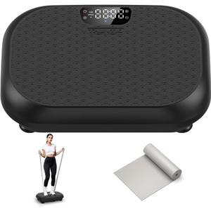 Vibration Plate Exercise Machine Weight Loss, Full Body Shaker Workout Vibration Plates Lymphatic Drainage, Stand Shake Vibrating Plate for Women Men 450 Lbs Capacity Fitness Platform (Black)