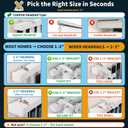 Outside Mount Blinds Curtain Rod Bracket Attachment – ONLY Fit 1"–2" Wide Rectangle Headrail – NOT Compatible with 2"–3" – No Drill No Tools Required (White 2 Pack, 1" to 2")