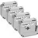 Anycolor M-131 PTM95 Clear Tape Replacement for Brother P-Touch M Tape M-K131 M131 MK131 12mm 0.47'' Clear for Brother PTouch PT-M95 PT70BM PT-90 PT-70 PT-65 PT-45 Label Maker, 4-Pack (Black on Clear)