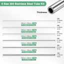 M METERXITY 250mm 304 Stainless Steel Tube, 1mm 2mm 3mm 4mm 5mm 6mm OD 0.15/0.6/1mm Wall Thick Seamless Straight Metal Pipe Tubing for Construction/Machining/Crafting [Set of 6 Sizes]