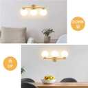 Globe Bathroom Light Fixtures 3-Light Brass Gold Vanity Light with Plastic Milk White Globe Shades 18.11 inch Wall Sconce Lighting Over Mirror, Vanity Lights for Bathroom Bedroom Hallway
