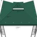 Sumfaller 10x10 FT Gazebo Replacement Canopy Top Double Tiered Canopy Top for Outdoor BBQ Roof Cover Grill Shelter (Green)