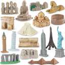 World Famous Building Models for Kids Toddlers 3 4 5 6 7 Years Old, 17pcs Landmark Architecture Toy Figurines,Edcucational Learning Toy Figure for Boys and Girls