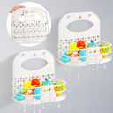 Yungyan 2 Pcs Bath Toy Storage Holder Foldable Bath Toy Organizer Large Capacity Bathtub Storage Shower Caddy for Toddlers Bedroom Bathroom Accessories