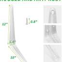 Shelf Brackets 12 Inch, 20 Pack White Metal Heavy Duty L Adjustable Floating Shelves Bracket, 12 x 10 Inch Closet Pipe Decorative Shelf Angle Bracket for Wall Wood with Screws