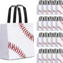 24 PCS Baseball Gift Bags Sports Party Favor with Handles Reusable Baseball Goodie Snack Favor Bag Non Woven Party Favor Bags for Sports Birthday Supplies