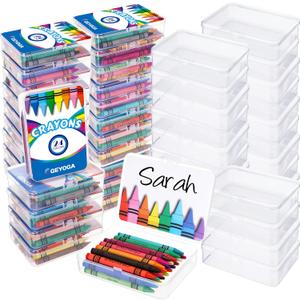 Geyoga 36 Sets 864 Count Operation Christmas Bulk Items Gifts Crayons Bulk with Plastic Crayon Boxes Christmas Shoebox Gifts for Operation Shoebox Fillers Birthday Party Favor Craft Wrapped