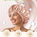 10 x BONNET QUEEN Silk Bonnet for Sleeping Hyaluronic Acid Satin Bonnet, Double Layer Hair Wrap for Curly Hair Women Sleep Cap (Champagne & Brown)