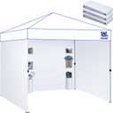 Instant Canopy Tent SideWalls with 6 Pockets for 10x10 FT Pop Up Canopy, 210D Polyester Waterproof(3PCS Sidewall Only, Canopy Tent NOT Included) (White)