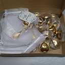 25 Sets Bridal Shower Tea Party Favors for Guests,Mini Spoons, Heart Shaped Tea Infusers, Thank You Cards, and Organza Present Bags, Wedding Souvenirs for Guests(Gold)
