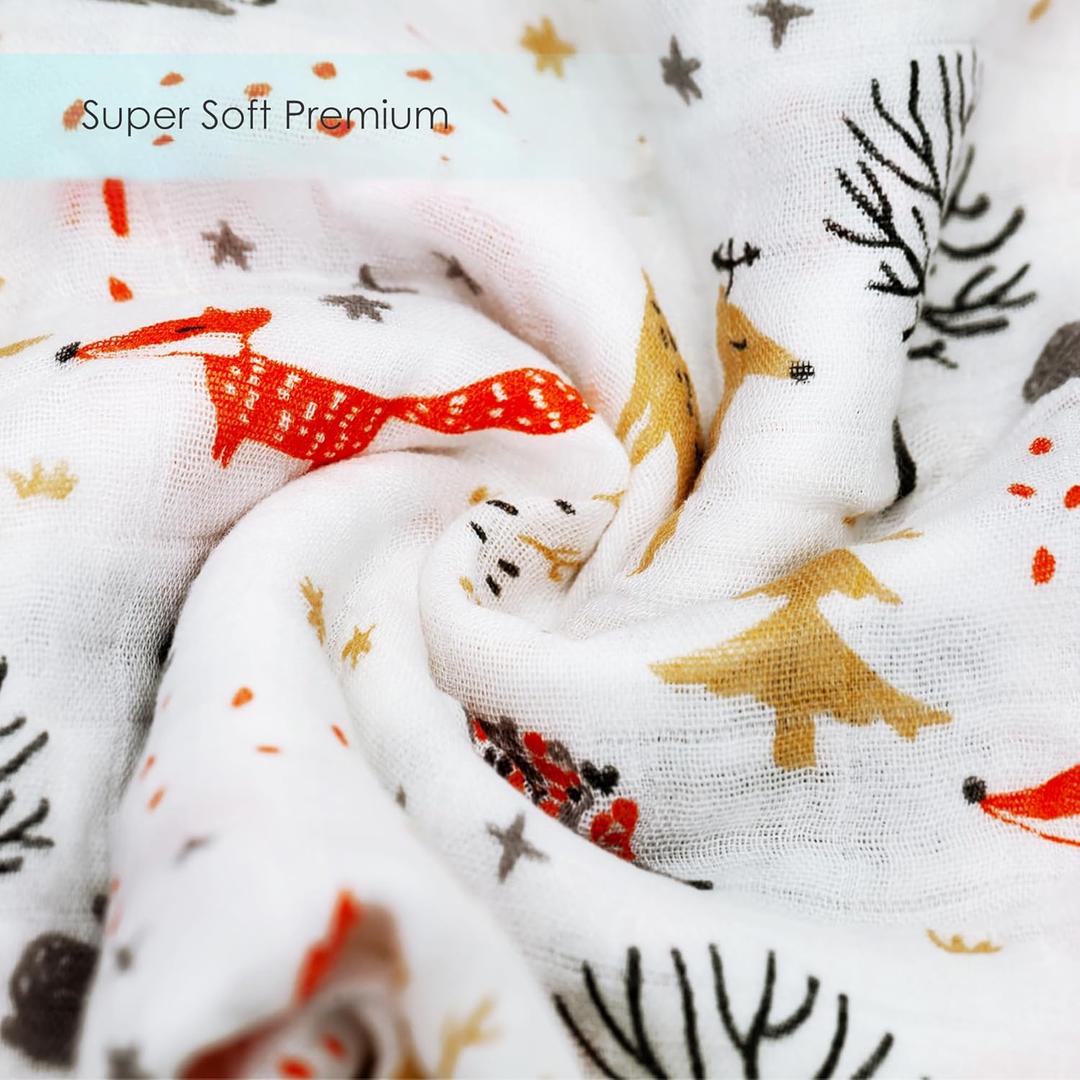 Upsimples Baby Bamboo Muslin Swaddle Blanket 4 Pack