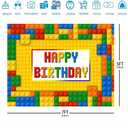 Ticuenicoa 7x5ft Colorful Building Blocks Backdrop Colored Toy Bricks Photography Background Kids Girls Boys Birthday Party Decorations Cake Table Banner Photo Booth Props