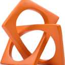 LCCCK Modern Geometric Sculpture Orange Knot Statue Decor, Home Orange Bookcase Centerpiece Jax Decorative, Geometric Tabletop Sculpture and Figurines, for Home Decor Accent Cube Decorative Ornaments