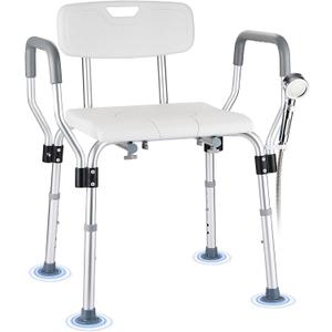 Shower Chair for Inside Shower 450 LB Heavy Duty, Handicap Toilet Chairs for Seniors with Arms, Shower Seat for Elderly and Disabled Inside Tub, Padded Bath Chairs for Shower Stall