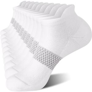 FITRELL 5-6 Pairs Ankle Running Socks for Women Athletic Cushioned Low Cut Tab Sports Socks (Medium)