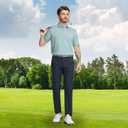 M MAELREG Mens Polo Shirts Short Sleeve Dry Fit Jacquard Performance Moisture Wicking Casual Pocket Golf Shirts for Men (Green, M)