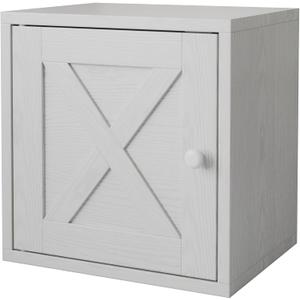 FUSUNBAO Magic DIY Cube Storage Organizer Stackable Cubes for Home Books Clothes Toy-Modular Cubby Storage System-Office Cubical-Bookcase Closet (Pure White-Washed, Door Cube)