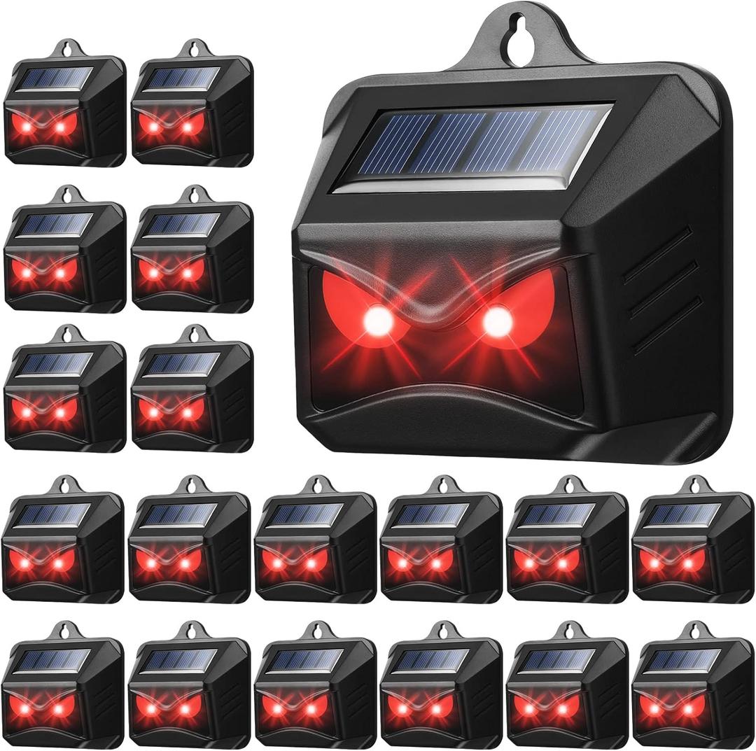 18 Pack Solar Control Light Nocturnal Animal Repeller Outdoor Deterrent Devices Light Sensor Animal Repellent for Skunk Deer Coyote Fox Raccoon Cat Garden Yard Farm Chicken Coop (Black)