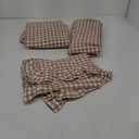 Taupe White Plaid Ruffle Sheets Full Size 4-Piece Set, 300TC 100% Yarn Dyed Cotton Sheets Deep Pocket Farmhouse Gingham Decorative Bedding (Taupe/White Plaid, Full)  