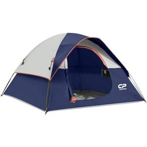 CAMPROS Tent-3-Person-Camping-Tents, Waterproof Windproof Backpacking Tent with Top Rainfly, Easy Set up Small Lightweight Tents, for All Seasons Hiking Beach Outdoor with 3 Mesh Windows