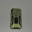 DEERLAMN Case for iPhone 16 Pro with Slide Camera Cover+Screen Protector(2 Packs), Rotated Ring Kickstand Military Grade Shockproof Protective Cover-Olive Green