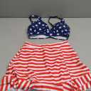 Blooming Jelly Women's High Waisted Bikini Sets Tummy Control Swim Skirt Two Piece Swim Suit 2025 Retro Swimsuit (American Flag, Small)