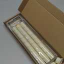 Flameless Cone Candle with Built-in Star String Light, 11-Button Remote Control, Timer, Battery Powered, Simulated Flame, 3-Pack Window Candle, Christmas Home & Wedding Decoration (Ivory) (White)