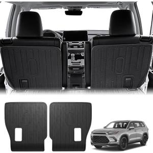 Kick Mats for Grand Highlander Accessories, 2nd Row All-Weather TPE Seat Back Covers Backrest Protector Mats for 2026 2025 2024 Grand Highlander (7 Seater Captain Chairs Only)