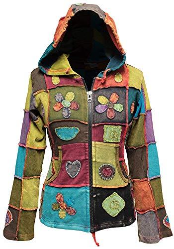 Women Love Peace Embroidery Hoodie [2XL] Multicolored