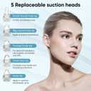 Blackhead Remover Pore Vacuum for Face and Nose, Facial Pore Cleanser with 3 Suction Levels, 5 Replaceable Tips, USB Rechargeable Tool for Blackheads and WhiteheadsWhite