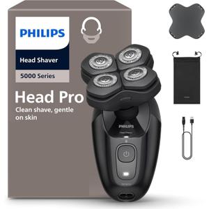 Philips Head Shaver Pro Skull Shaver for Men and Women, 360° Flexing Head & ComfortCut Blades for Clean Shave, Gentle on Skin Wet or Dry Use
