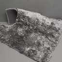 Yimobra Toilet Rugs U Shaped Washable, Extra Thick Soft Absorbent Chenille Contour Bathroom Rugs for Toilet 24x24 Inch, Quick Dry Non Slip Toilet Mat for Bath Floor, Silver