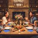 200PCS Blue and Gold Paper Napkins, 5x5 Inch Delicate Scalloped Cocktail Napkins with Gold Foil Accents, Disposable Appetizer Paper Napkin for Dinner Wedding Birthday Party Reception