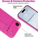 OOK Compatible with iPhone Air Leopard Case with Wrist Strap, Hot Pink Leopard TPU Shockproof Protection Slim Cover with Camera Protection for Women Girls, for 6.5inch