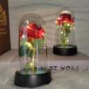 Gifts for Mom, Mothers Day Romantic Gift - Light Up Preserved Roses Enchanted Red Forever Silk Flowers for Mom Women Wife Girl Friend, Valentines, Birthday, Christmas, Thanksgiving, Wedding